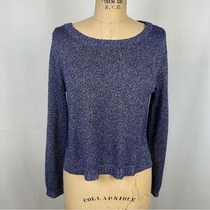 H&M Divided Metallic Blue Purple Knit Pullover Sweater Size 6